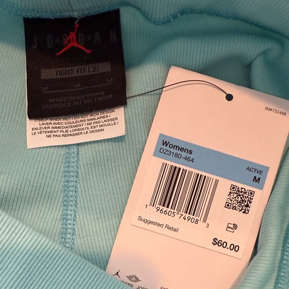 Jordan Light Blue Women's Athletic Shorts - Picture 2 of 3